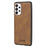 MEGSHI 017 Series For Samsung Galaxy A33 5G Detachable Magnet Cover Zipper Wallet PU Leather Flip Case with Wrist Strap - Brown - 3