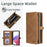 MEGSHI 017 Series For Samsung Galaxy A33 5G Detachable Magnet Cover Zipper Wallet PU Leather Flip Case with Wrist Strap - Brown - 5