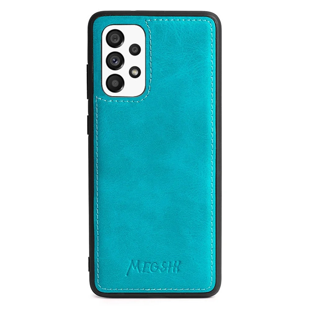 MEGSHI 020 Series Cellphone Stand Cover for Samsung Galaxy A52 4G / 5G / A52s 5G Detachable 2-in-1 Wallet PU Leather+PC+TPU Phone Case - Blue - 2
