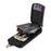For iPhone 13 Pro 6.1 inch PU Leather + TPU Back Case Zipper Card Holder Kickstand Phone Cover with Shoulder Strap - Black - 6