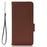 For Nokia C32 PU Leather Wallet Case Litchi Texture Stand Phone Cover with Strap - Brown - 6