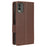 For Nokia C32 PU Leather Wallet Case Litchi Texture Stand Phone Cover with Strap - Brown - 7