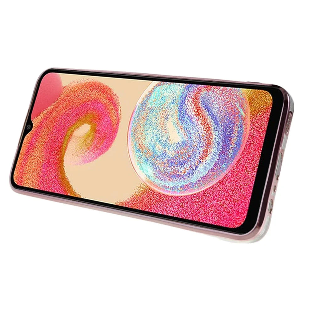 KADEM For Samsung Galaxy A04e 4G / M04 4G / F04 4G Rhinestone Phone Case Flower Pattern Kickstand Glitter Gradient TPU Cover - Rose Gold - 4