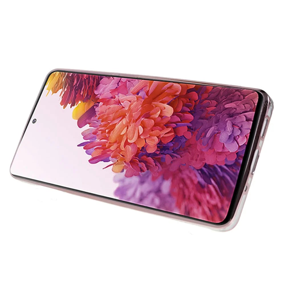 KADEM For Samsung Galaxy S20 FE / FE 5G / FE 2022 / S20 Lite Rhinestone Kickstand Phone Case Flower Pattern Gradient Glitter TPU Cover - Rose Gold - 4