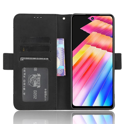For Infinix Hot 30 X6831 PU Leather Stand Phone Cover Multiple Card Slots Flip Wallet Case - Black - 2