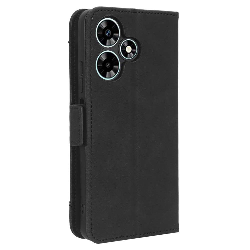 For Infinix Hot 30 X6831 PU Leather Stand Phone Cover Multiple Card Slots Flip Wallet Case - Black - 7