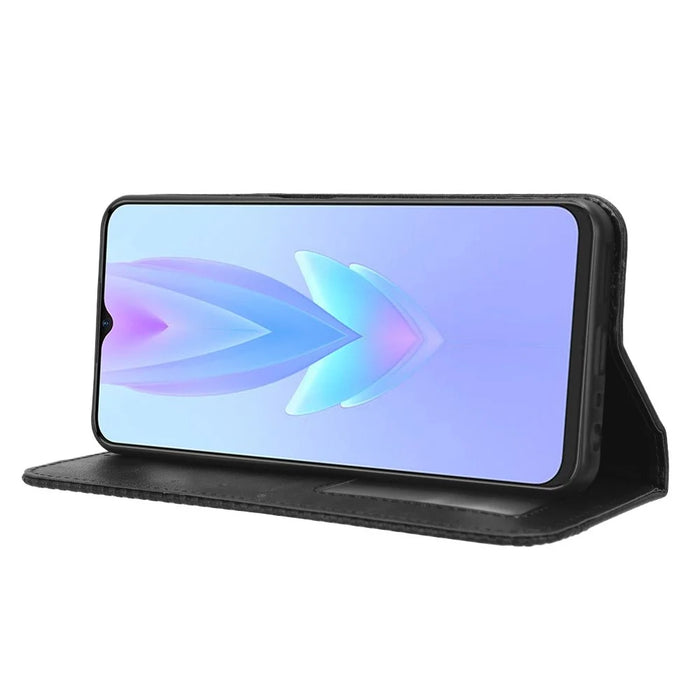 For TECNO Spark 10 5G PU Leather Phone Stand Case Wallet Retro Phone Cover - Black - 3