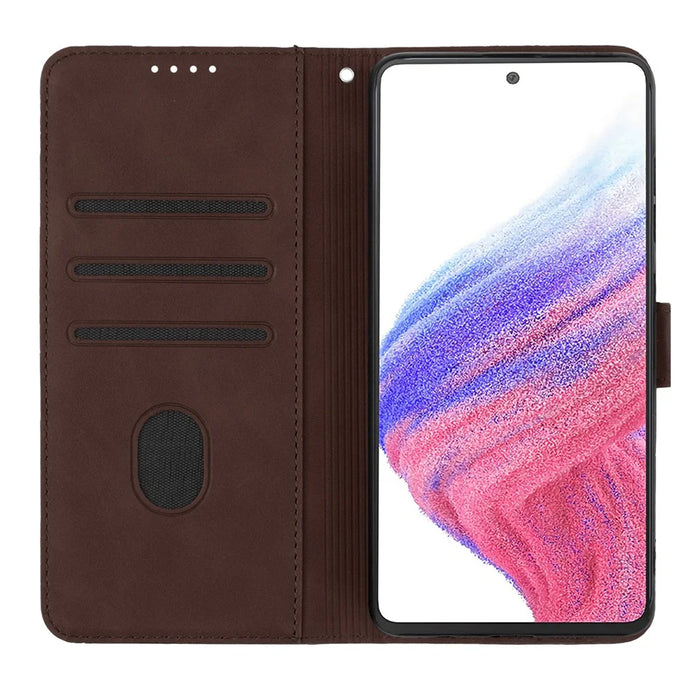 YX003 For Samsung Galaxy A53 5G Phone Shell Wallet PU Leather Imprinted Smile Pattern Phone Stand Case - Coffee - 2