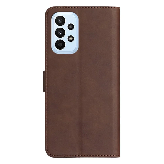 YX003 For Samsung Galaxy A53 5G Phone Shell Wallet PU Leather Imprinted Smile Pattern Phone Stand Case - Coffee - 7