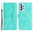 YX003 For Samsung Galaxy A73 5G PU Leather Wallet Phone Stand Case Imprinted Smile Pattern Cell Phone Cover - Baby Blue - 1