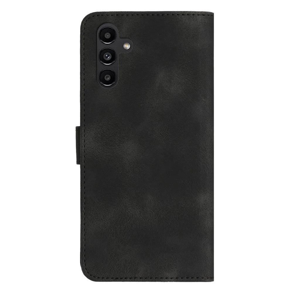 YX003 For Samsung Galaxy A14 4G / A14 5G TPU+PU Leather Imprinted Pattern Cover Wallet Phone Stand Case - Black - 7