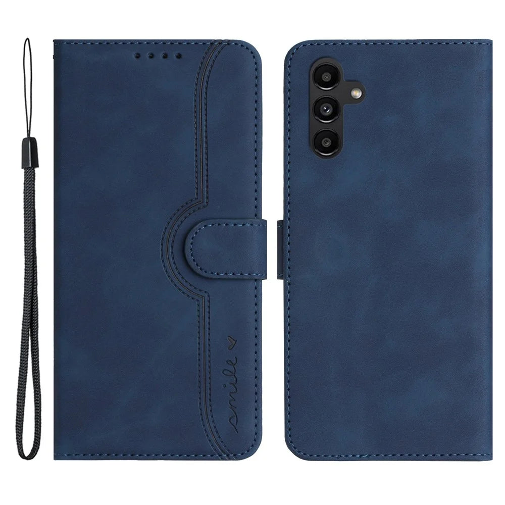 YX003 For Samsung Galaxy A54 5G PU Leather Wallet Phone Stand Case Imprinted Pattern Cover - Sapphire - 1