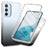 For Samsung Galaxy A34 5G PC TPU Phone Case Gradient Color Cell Phone Shell with PET Screen Protector - Black - 1