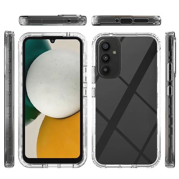 For Samsung Galaxy A34 5G PC TPU Phone Case Gradient Color Cell Phone Shell with PET Screen Protector - Black - 5