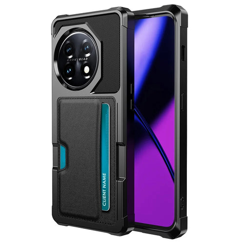 For OnePlus 11 5G Shockproof Case ZM02 PU Leather Coated Anti-Drop TPU Phone Case with Card Slot - 1