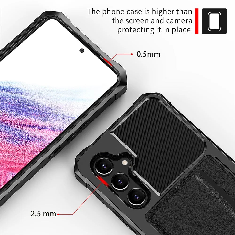 For Samsung Galaxy A34 5G Case ZM02 PU Leather Coated Protective Case Card Slot TPU Phone Shell - 7