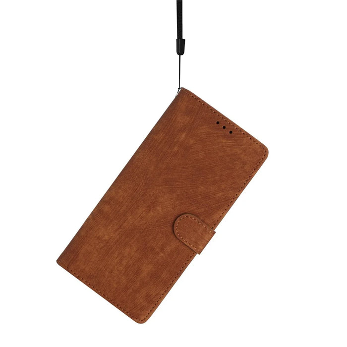 For Samsung Galaxy S22 Ultra 5G Shockproof Case PU Leather Flip Cover Skin-Touch Wallet Phone Shell - Brown - 4