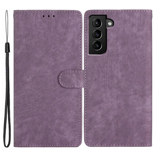 For Samsung Galaxy S22+ 5G PU Leather Folio Flip Cover Skin-Touch Stand Wallet Phone Case - Purple - 1