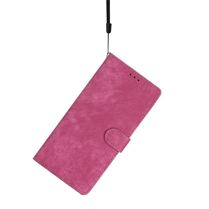 For Samsung Galaxy S22 5G Solid Color Leather Wallet Shell Skin-touch Anti-drop Stand Phone Case - Rose - 4