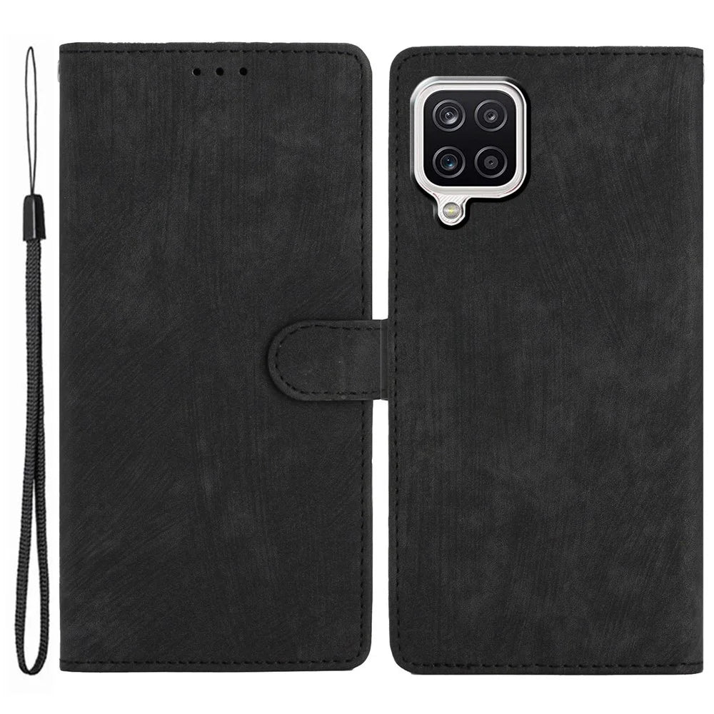 For Samsung Galaxy A22 4G (EU Version) PU Leather Wallet Protective Shell Skin-touch Flip Stand Phone Case - Black - 1