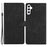 For Samsung Galaxy A34 5G Full Protection Cover Skin-touch Stand Leather Wallet Phone Case - Black - 1