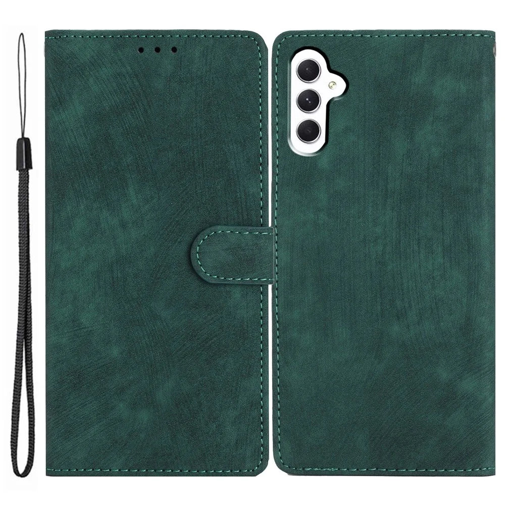 For Samsung Galaxy A54 5G PU Leather Protective Shell Skin-touch Flip Stand Wallet Mobile Case - Green - 1