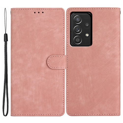 For Samsung Galaxy A23 5G (Global Version) / A23 4G Skin-touch Flip Stand Phone Case PU Leather Wallet Anti-drop Shell - Rose Gold - 1