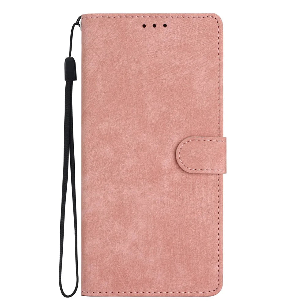 For Samsung Galaxy A23 5G (Global Version) / A23 4G Skin-touch Flip Stand Phone Case PU Leather Wallet Anti-drop Shell - Rose Gold - 7