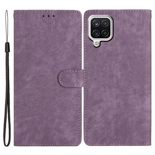 Phone Case for Samsung Galaxy A42 5G , Skin-touch Leather Wallet Stand Full Protection Cover - Purple - 1