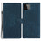 Leather Protective Cover for Samsung Galaxy A22 5G (EU Version) ,  Solid Color Skin-touch Phone Wallet Stand Case - Blue - 1