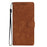 Wallet Shell for iPhone 14 Pro Max Solid Color Skin-touch PU Leather Anti-drop Stand Phone Case - Brown - 7
