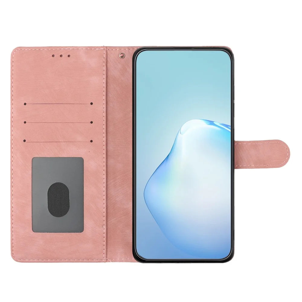 Wallet Shell for iPhone 14 Solid Color Skin-touch PU Leather Anti-collision Stand Phone Case - Rose Gold - 2