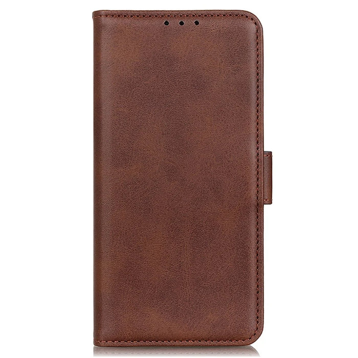 For Google Pixel 8 Cowhide Texture Leather Stand Wallet Case Shockproof Protective Phone Cover - Brown - 6