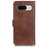 For Google Pixel 8 Cowhide Texture Leather Stand Wallet Case Shockproof Protective Phone Cover - Brown - 7
