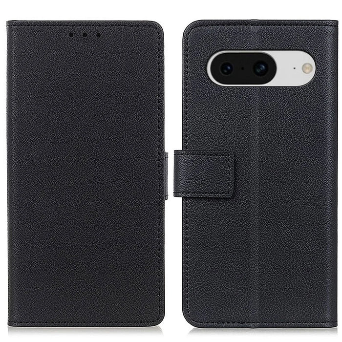 Anti-Scratch Protective Cover for Google Pixel 8 PU Leather Wallet Phone Case with Stand - Black - 1