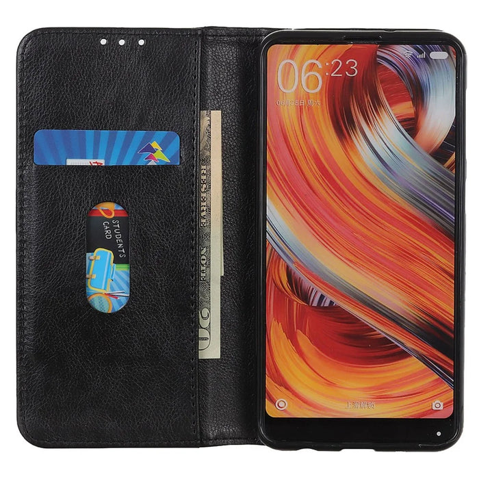For Google Pixel 8 Litchi Texture Shockproof Wallet Stand Phone Case Split Leather+TPU Protective Cover - Black - 2