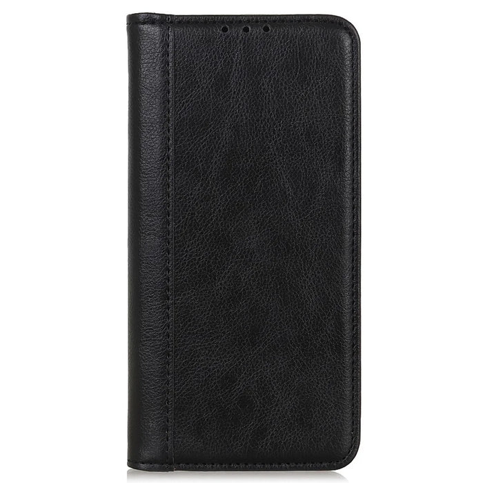 For Google Pixel 8 Litchi Texture Shockproof Wallet Stand Phone Case Split Leather+TPU Protective Cover - Black - 6