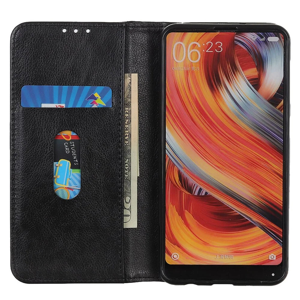 For Google Pixel 8 Pro Anti-Scratch Litchi Texture Mobile Phone Case Split Leather+TPU Phone Cover Wallet - Black - 2