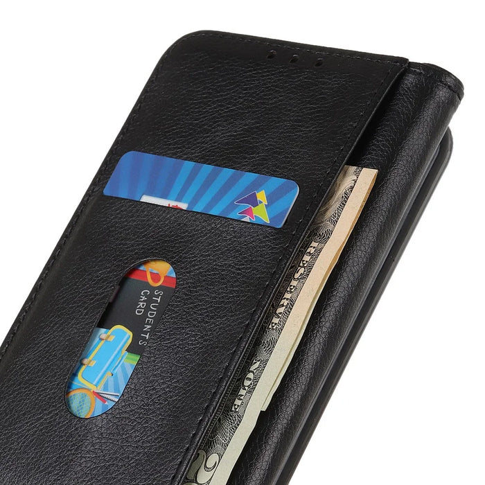 For Google Pixel 8 Pro Anti-Scratch Litchi Texture Mobile Phone Case Split Leather+TPU Phone Cover Wallet - Black - 5