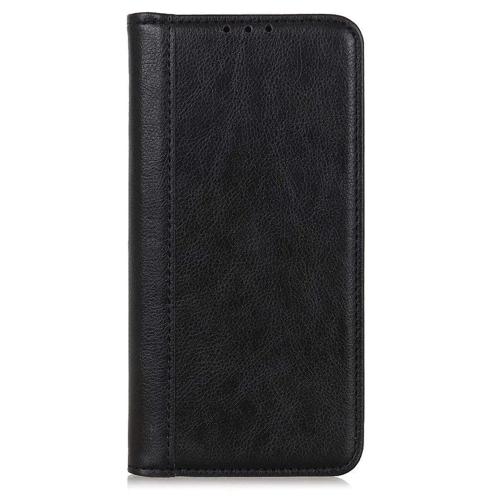 For Google Pixel 8 Pro Anti-Scratch Litchi Texture Mobile Phone Case Split Leather+TPU Phone Cover Wallet - Black - 6