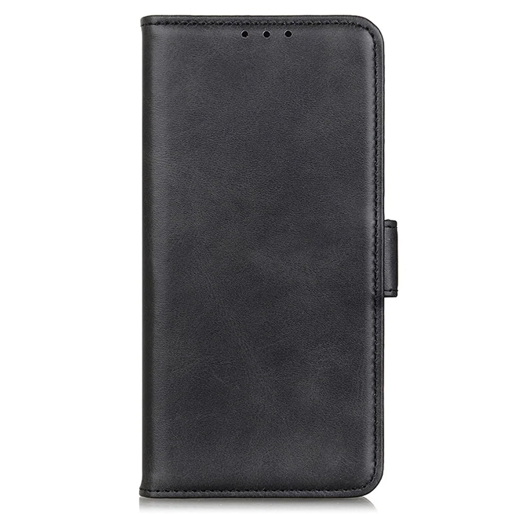 For Google Pixel 8 Pro Protective Wallet Case Cowhide Texture Leather Stand Shockproof Phone Cover - Black - 6
