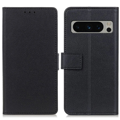 Anti-Scratch Cover for Google Pixel 8 Pro PU Leather Wallet Phone Protective Case with Stand - Black - 1