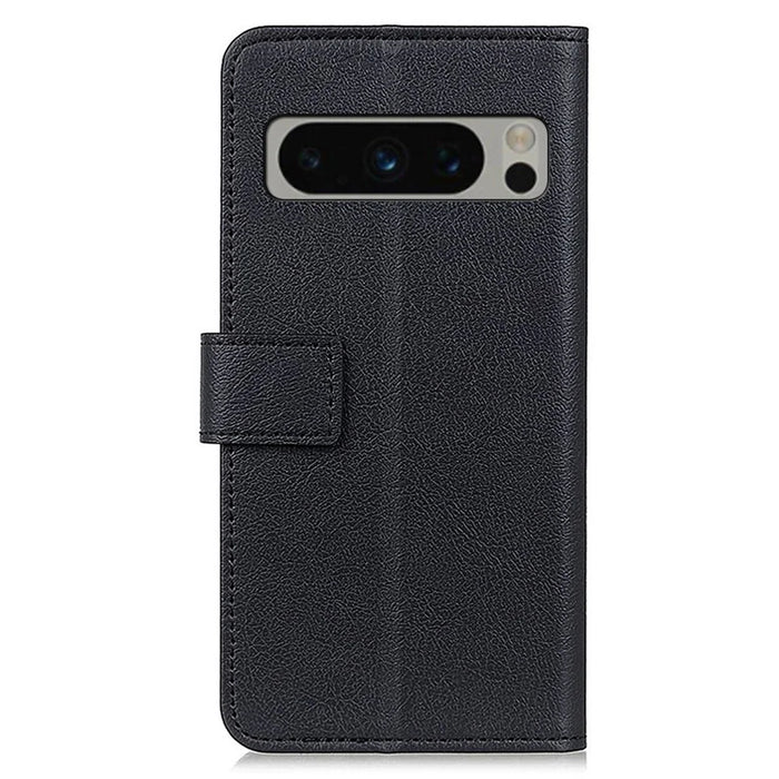 Anti-Scratch Cover for Google Pixel 8 Pro PU Leather Wallet Phone Protective Case with Stand - Black - 7