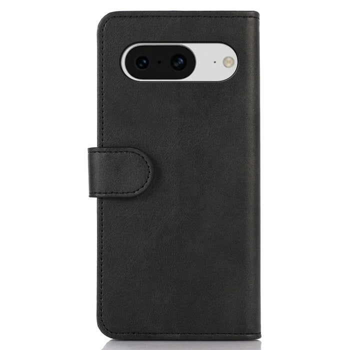 PU Leather Phone Case for Google Pixel 8 , Cowhide Texture Protective Cover with Stand Wallet - Black - 7