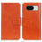 Stand Shell for Google Pixel 8 Split Leather Phone Case Nappa Texture Wallet Cover - Orange - 1