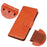 Stand Shell for Google Pixel 8 Split Leather Phone Case Nappa Texture Wallet Cover - Orange - 4
