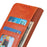Stand Shell for Google Pixel 8 Split Leather Phone Case Nappa Texture Wallet Cover - Orange - 5