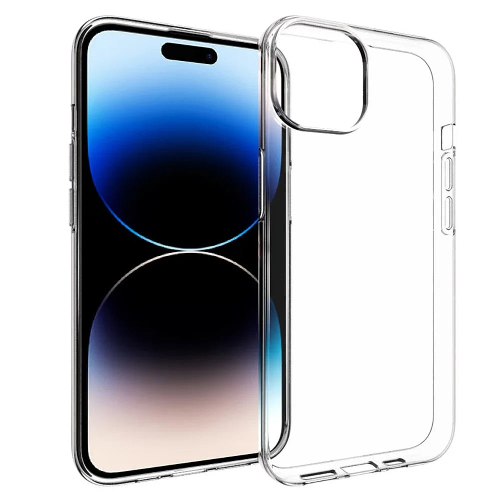 For iPhone 15 Plus Anti-Scratch Cell Phone Case Glossy Waterproof TPU Smartphone Cover Shell - 1