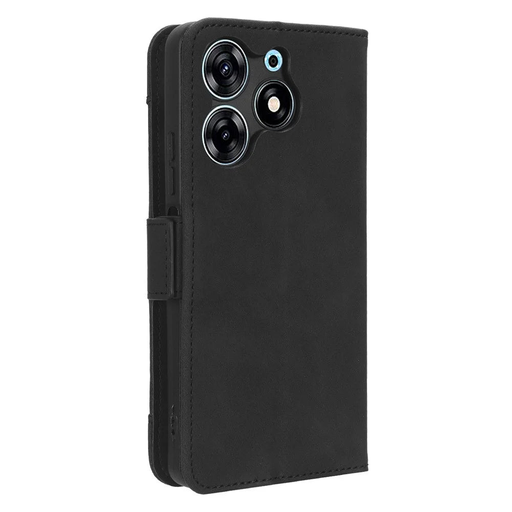Wallet Phone Shell for TECNO Spark 10 Pro / KI7 Leather Flip Cover Multiple Card Slots Phone Case with Stand - Black - 7