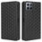 For Boost Mobile Celero 5G+ Phone Leather Case Rhombus Imprinted Cover with Stand Wallet - Black - 1